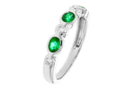 Allison Kaufman Emerald & Diamond Wedding Band in 14K White Gold, 0.56 ctw, alternate view