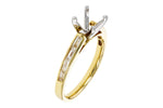 Allison Kaufman Baguette Diamond Engagement Ring Semi-Mount in 14K Yellow Gold, 0.38 ctw, alternate view