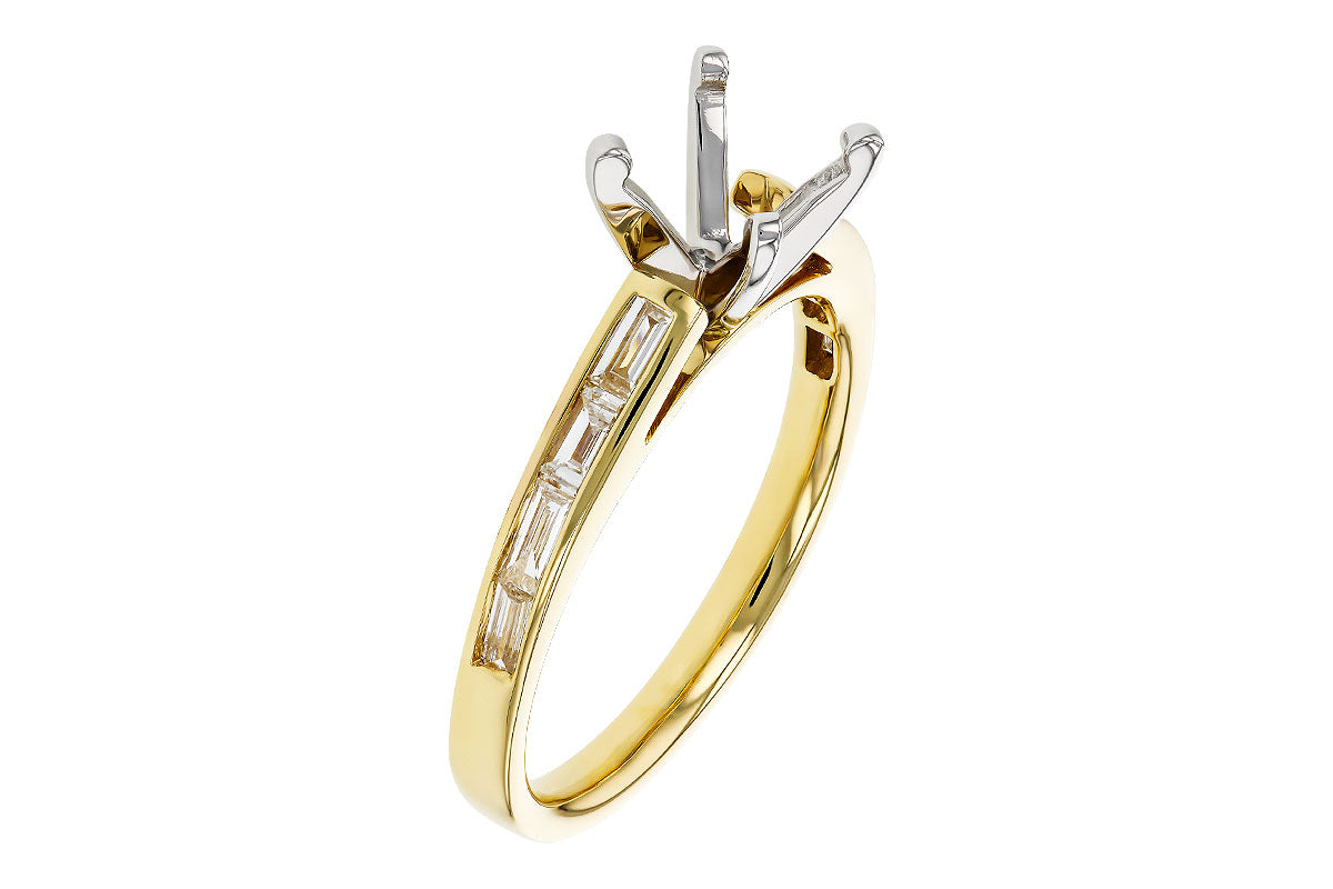 Allison Kaufman Baguette Diamond Engagement Ring Semi-Mount in 14K Yellow Gold, 0.38 ctw, alternate view