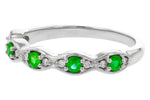 Allison Kaufman Emerald & Diamond Wedding Band in 14K White Gold, 0.27 ctw, alternate view