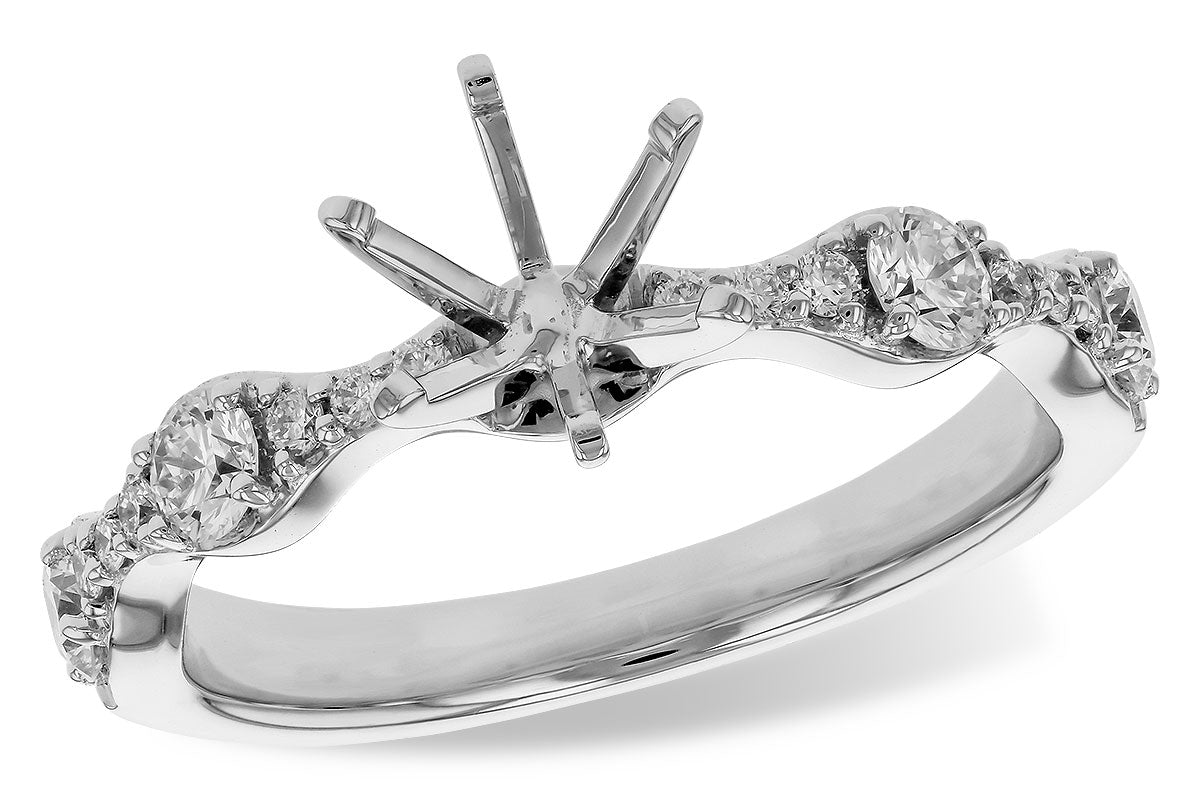 Allison Kaufman Diamond Engagement Ring Semi-Mount in 14K White Gold, 0.50 ctw (L7888)