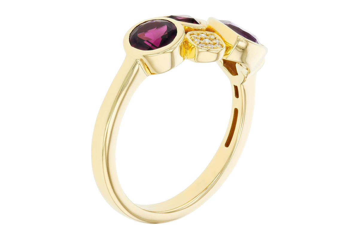 Allison Kaufman Multi-Gemstone & Diamond Ring in 14K Yellow Gold, 1.40 ctw, alternate view