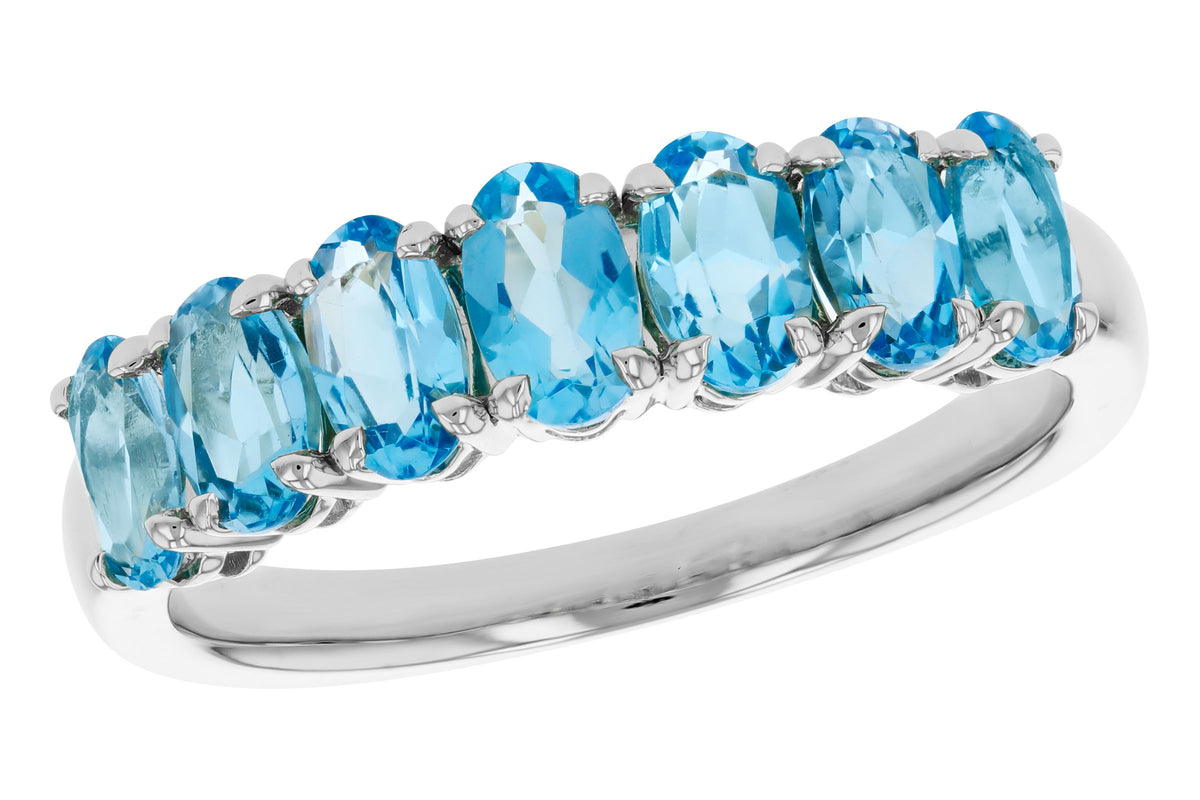 Allison Kaufman Blue Topaz Ring in 14K White Gold, 1.72 ctw