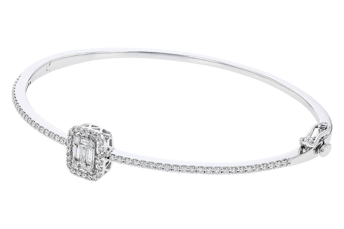 Allison Kaufman Diamond Bangle Bracelet in 14K White Gold, 0.75 ctw (B1371), alternate view