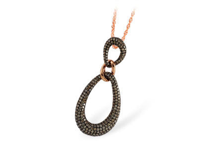 Allison Kaufman Brown Diamond Necklace in 14K Rose Gold, 2.25 ctw