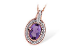 Allison Kaufman Amethyst & Diamond Necklace in 14K Yellow & White Gold, 2.47 ctw