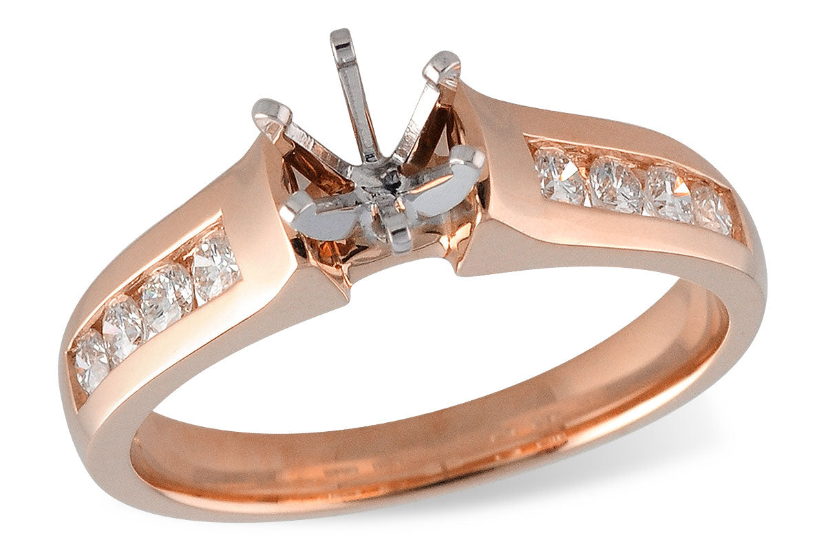 Allison Kaufman Diamond Engagement Ring Semi-Mount in 14K Rose Gold, 0.27 ctw (L7286)