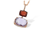 Allison Kaufman Amethyst, Garnet & Diamond Necklace in 14K Rose Gold, 5.00 ctw