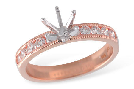 Allison Kaufman Diamond Engagement Ring Semi-Mount in 14K Rose Gold, 0.45 ctw