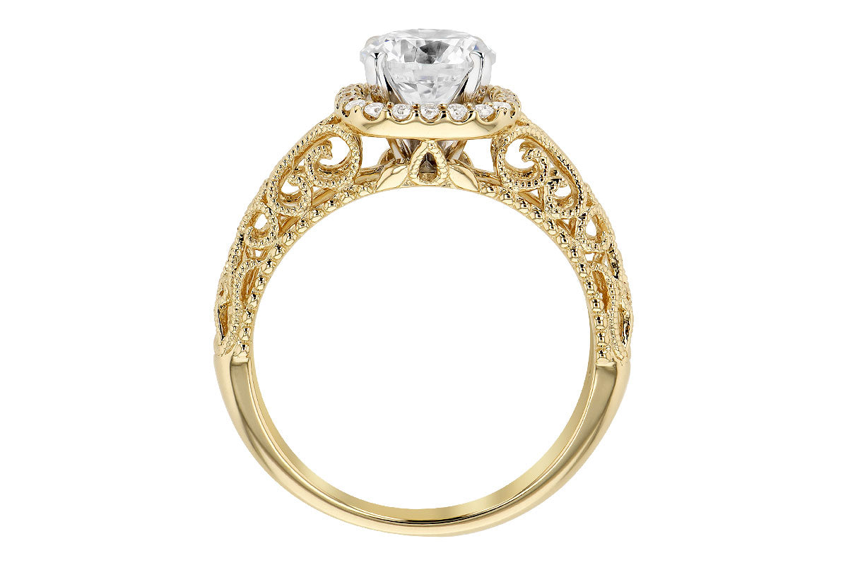 Allison Kaufman Diamond Engagement Ring Semi-Mount in 14K Yellow Gold, 0.16 ctw (L7718), alternate view