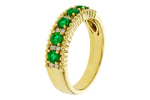 Allison Kaufman Emerald & Diamond Wedding Band in 14K Yellow Gold, 0.60 ctw, alternate view
