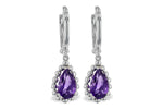 Allison Kaufman Amethyst Earrings in 14K White Gold, 1.40 ctw