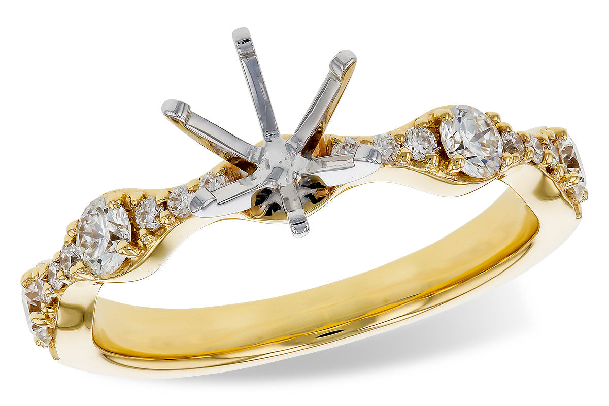 Allison Kaufman Diamond Engagement Ring Semi-Mount in 14K Yellow Gold, 0.50 ctw (L7888)