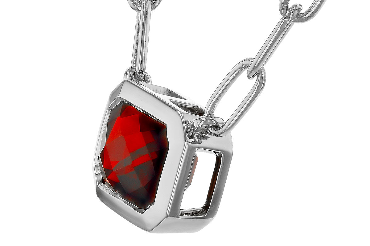 Allison Kaufman Garnet Necklace in 14K White Gold, 1.45 ctw, alternate view