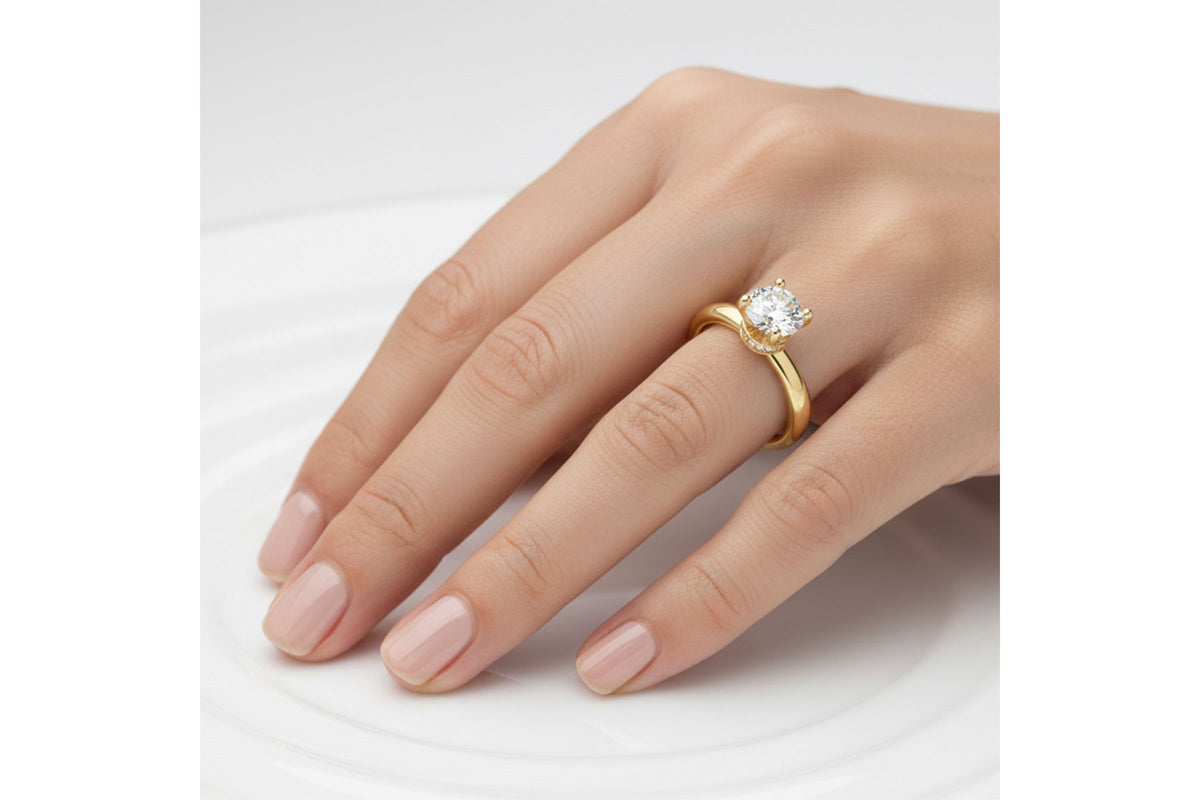 Allison Kaufman Diamond Engagement Ring Semi-Mount in 14K Yellow Gold, 0.09 ctw (L7946), alternate view