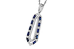 Allison Kaufman Sapphire & Diamond Necklace in 14K White Gold, 0.94 ctw, alternate view