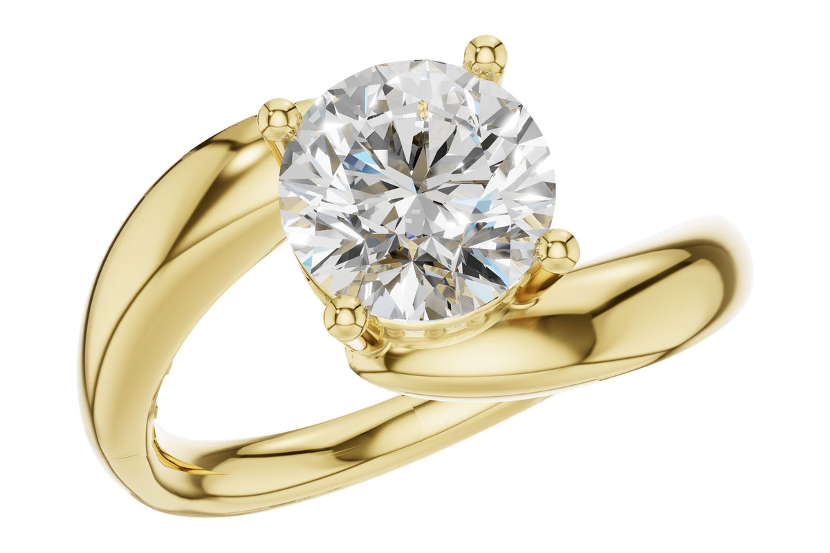 Allison Kaufman Diamond Engagement Ring Semi-Mount in 14K Yellow Gold, 0.04 ctw (L7920)