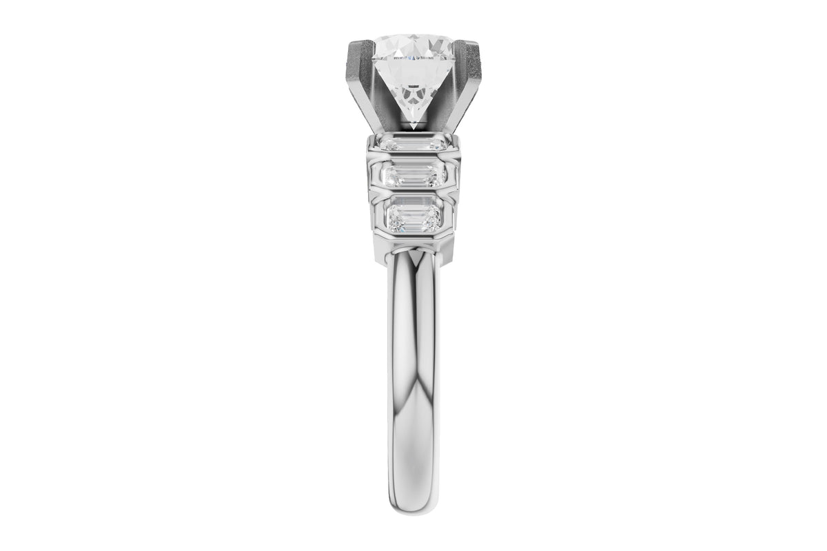 Allison Kaufman Fancy-Cut Diamond Engagement Ring Semi-Mount in 14K White Gold, 0.92 ctw, alternate view