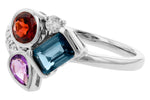 Allison Kaufman Multi-Gemstone & Diamond Ring in 14K White Gold, 1.30 ctw, alternate view