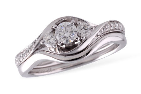 Allison Kaufman Diamond Bridal Set in 14K White Gold, 0.50 ctw (S8181)