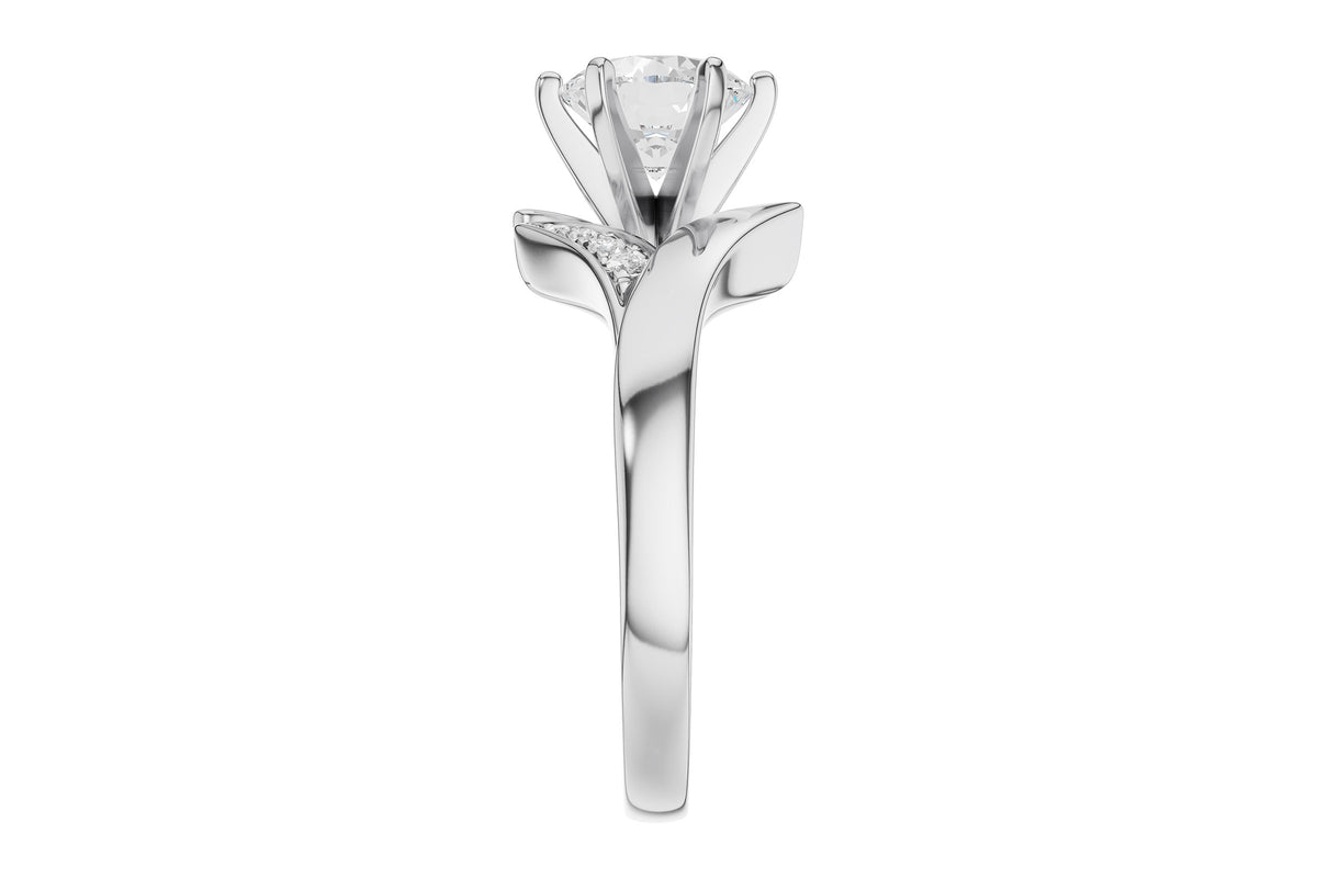 Allison Kaufman Diamond Engagement Ring Semi-Mount in 14K White Gold, 0.06 ctw, alternate view