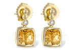 Allison Kaufman Citrine & Diamond Earrings in 14K Yellow Gold, 1.70 ctw
