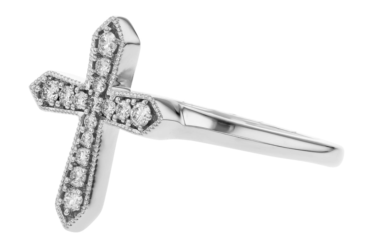 Allison Kaufman Diamond Ring in 14K White Gold, 0.15 ctw, alternate view