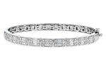 Allison Kaufman Baguette Diamond Bangle Bracelet in 14K White Gold, 1.25 ctw