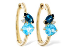 Allison Kaufman Blue Topaz & Diamond Earrings in 14K Yellow Gold, 1.86 ctw