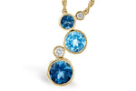 Allison Kaufman Blue Topaz & Diamond Necklace in 14K Yellow Gold, 2.40 ctw