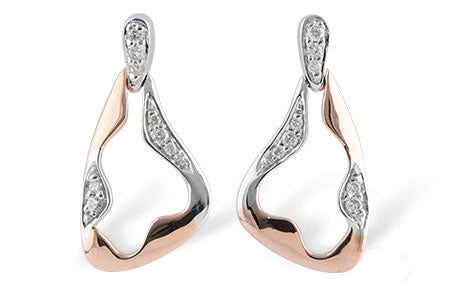 Allison Kaufman Diamond Earrings in 14K Two-Tone Gold, 0.11 ctw