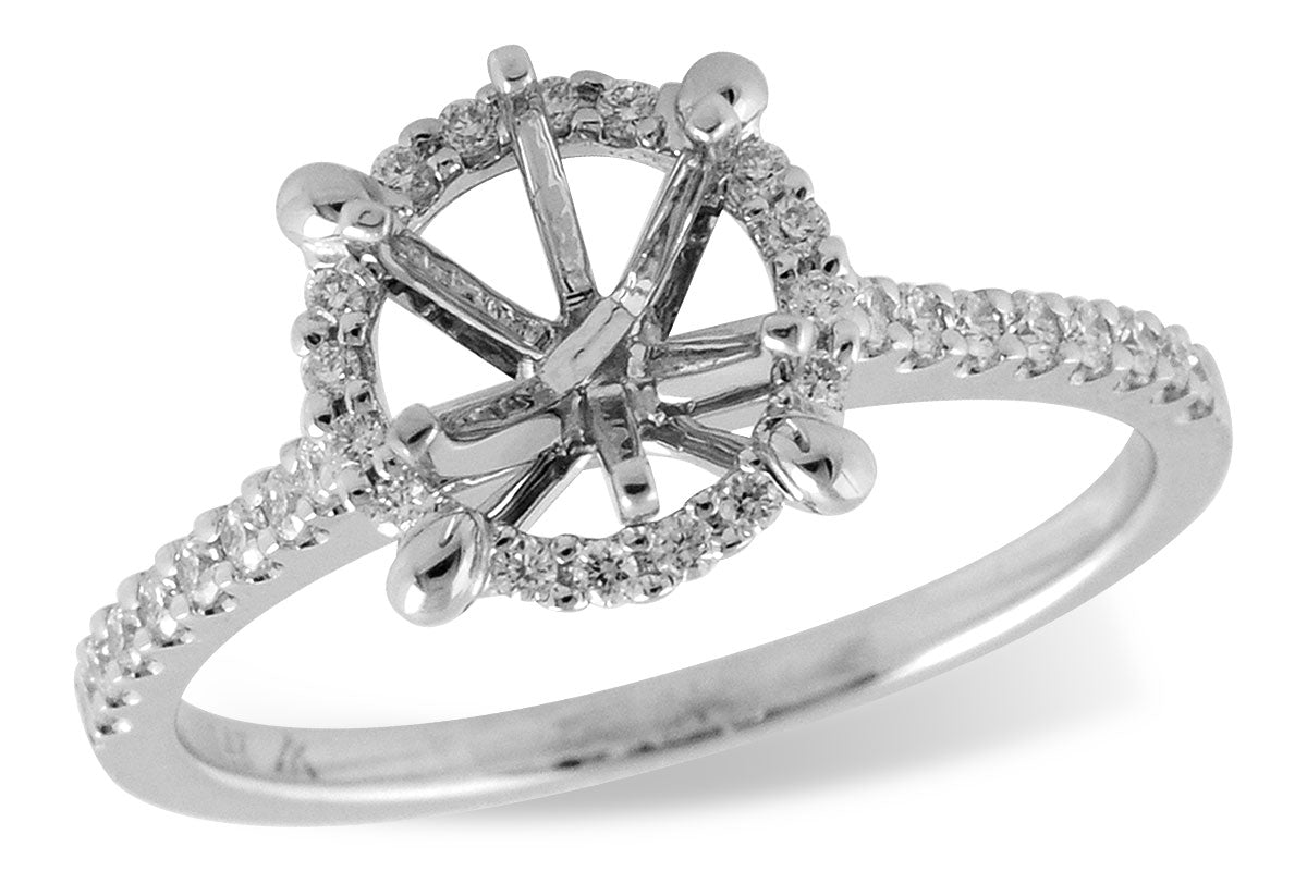 Allison Kaufman Diamond Engagement Ring Semi-Mount in 14K White Gold, 0.23 ctw (L7522)