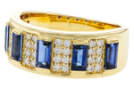 Allison Kaufman Sapphire & Diamond Wedding Band in 14K Yellow Gold, 1.72 ctw, alternate view