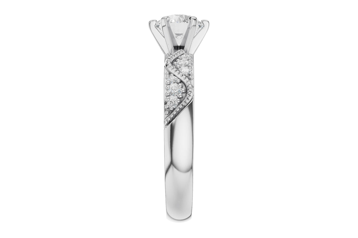 Allison Kaufman Diamond Engagement Ring Semi-Mount in 14K White Gold, 0.12 ctw (L7950), alternate view