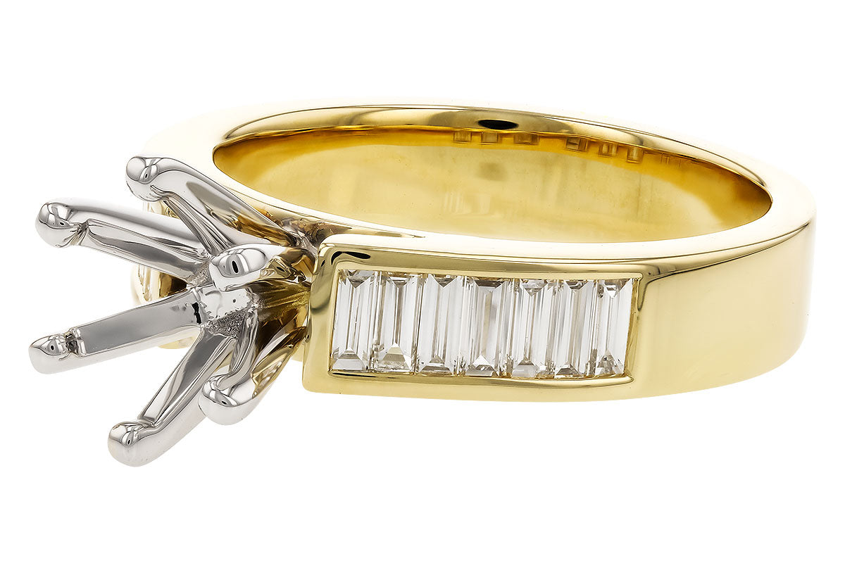 Allison Kaufman Baguette Diamond Engagement Ring Semi-Mount in 14K Yellow Gold, 0.50 ctw (L7870), alternate view
