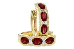 Allison Kaufman Ruby & Diamond Earrings in 14K Yellow Gold, 1.45 ctw, alternate view