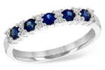 Allison Kaufman Sapphire & Diamond Wedding Band in 14K White Gold, 0.56 ctw