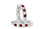 Allison Kaufman Ruby & Diamond Earrings in 14K White Gold, 0.50 ctw, alternate view