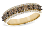 Allison Kaufman Brown Diamond Wedding Band in 14K Yellow Gold, 1.00 ctw