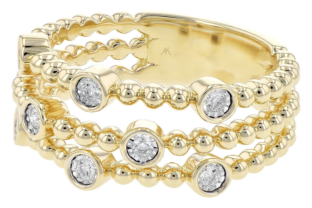 Allison Kaufman Diamond Wedding Band in 14K Yellow Gold, 0.12 ctw (W2406), alternate view