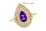 Allison Kaufman Amethyst & Diamond Ring in 14K Yellow Gold, 0.86 ctw, alternate view