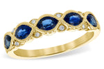 Allison Kaufman Sapphire & Diamond Wedding Band in 14K Yellow Gold, 1.10 ctw (W2365)