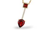 Allison Kaufman Garnet & Diamond Necklace in 14K Yellow Gold, 2.20 ctw