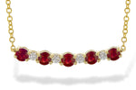 Allison Kaufman Ruby & Diamond Necklace in 14K Yellow Gold, 0.70 ctw (N8144)