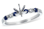 Allison Kaufman Sapphire & Diamond Engagement Ring Semi-Mount in 14K White Gold, 0.25 ctw