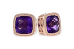 Allison Kaufman Amethyst Earrings in 14K Rose Gold, 1.70 ctw