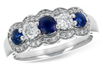 Allison Kaufman Sapphire & Diamond Wedding Band in 14K White Gold, 1.07 ctw