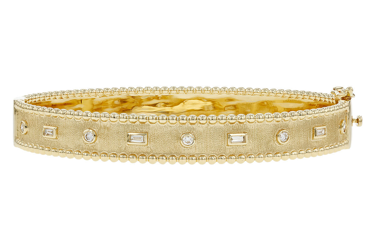 Allison Kaufman Baguette Diamond Bangle Bracelet in 14K Yellow Gold, 0.22 ctw