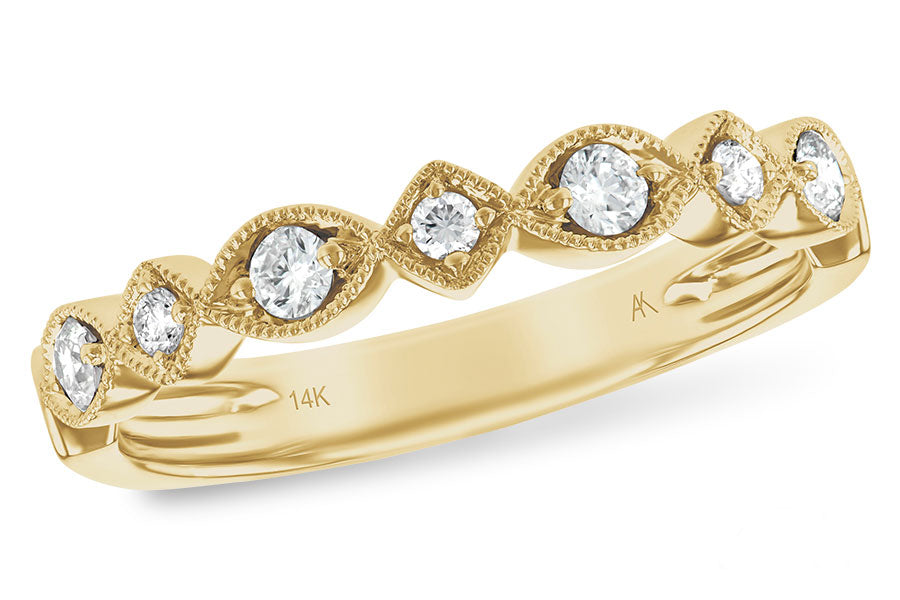 Allison Kaufman Diamond Wedding Band in 14K Yellow Gold, 0.19 ctw (W1855)
