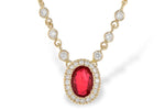 Allison Kaufman Ruby & Diamond Necklace in 14K Yellow Gold, 0.94 ctw